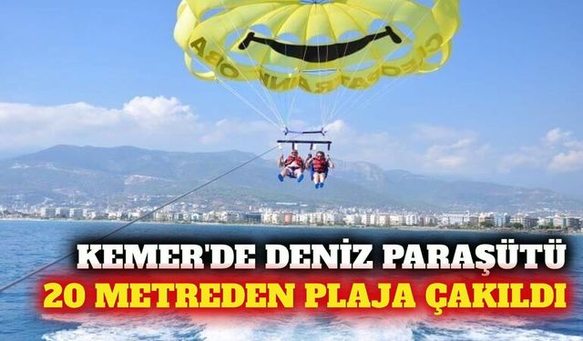 Kemer'de deniz paraşütü sahile düştü: 2 yaralı