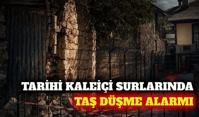 Antalya Kaleiçi surlarında taş düşme riskine demir bariyer