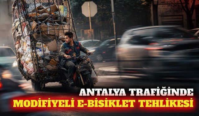 Antalya trafiğinde modifiyeli e-bisiklet riski