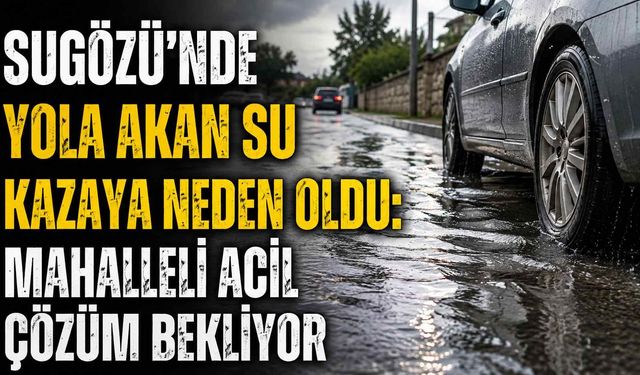 Sugözü’nde yola akan su kazaya neden oldu: Mahalleli acil çözüm bekliyor