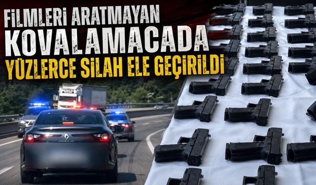 Filmleri aratmayan kovalamacada yüzlerce silah ele geçirildi