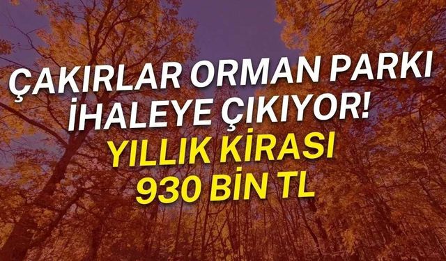 Çakırlar Orman Parkı 20 yıllığına kiraya verilecek