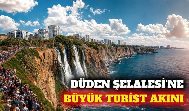 Muratpaşa'da Düden Şelalesi ziyaretçi akınına uğradı