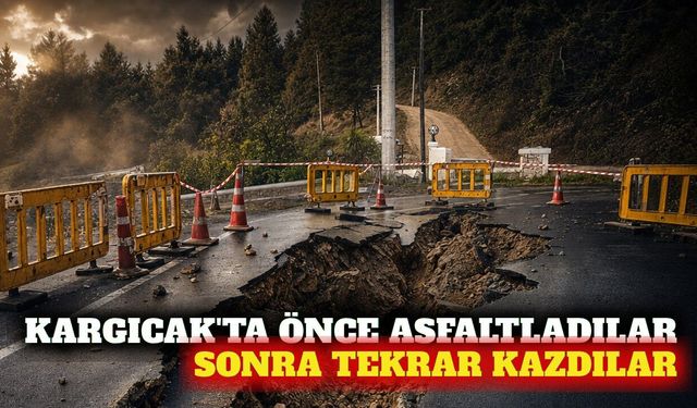 Kargıcak'ta yeni asfaltlanan yol tekrar kazıldı