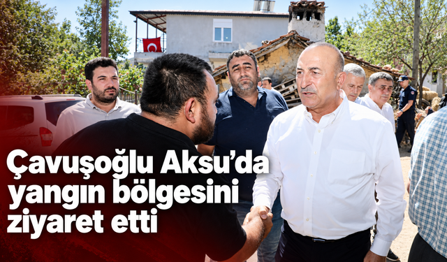 Çavuşoğlu Aksu’da yangın bölgesini ziyaret etti