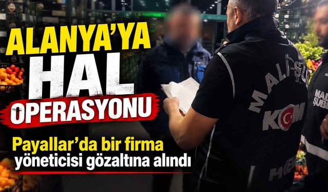 Alanya’ya hal operasyonu: Payallar’da bir firma yöneticisi gözaltına alındı