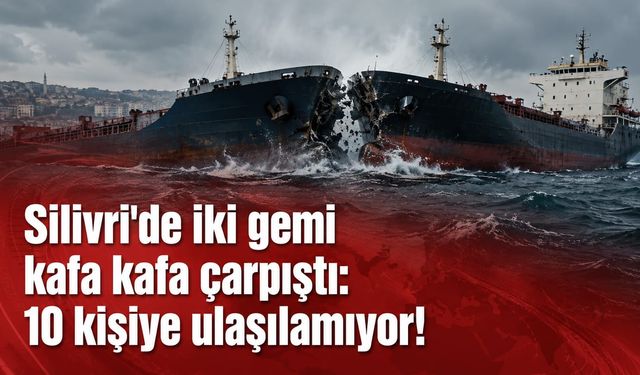 Silivri'de iki gemi kafa kafa çarpıştı: 10 kişiye ulaşılamıyor!