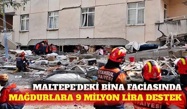 Maltepe'de çöken bina mağdurlarına 9 milyon lira destek