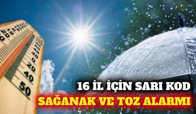 Meteoroloji'den 16 il için sağanak ve toz taşınımı uyarısı