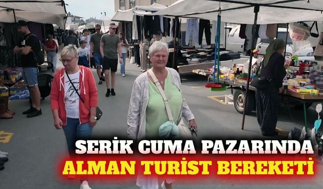 Serik cuma pazarında Alman turist bereketi