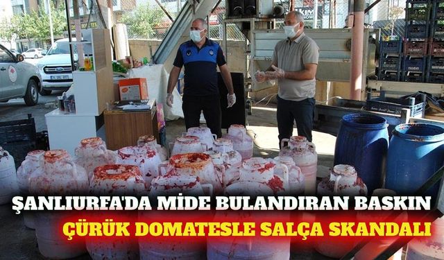 Şanlıurfa'da çürük domatesle salça üretimine baskın