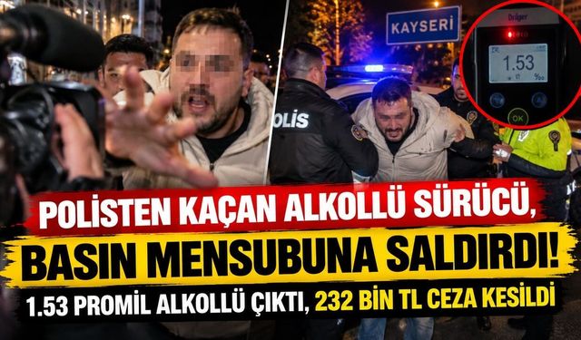 Alkollü Sürücü Dehşeti! Polisten kaçtı, Gazeteciye Saldırdı