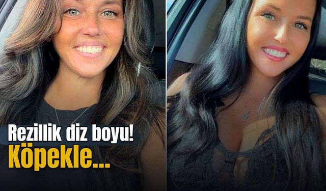 Rezillik diz boyu! Köpekle...