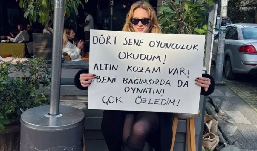Ünlü oyuncudan dikkat çeken çıkış: Pankart açıp iş istedi