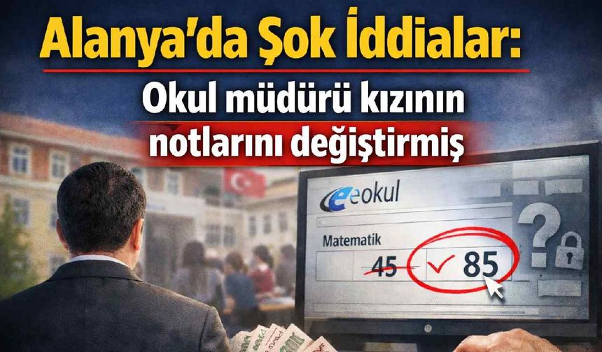 Alanya'da şok iddialar: Okul müdürü kızının notlarını değiştirmiş