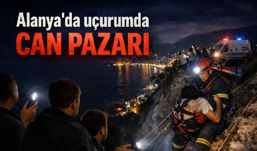 Alanya'da uçurumda can pazarı: Nefes kesen kurtarma