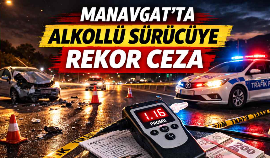 Manavgat’ta alkollü sürücüye rekor ceza