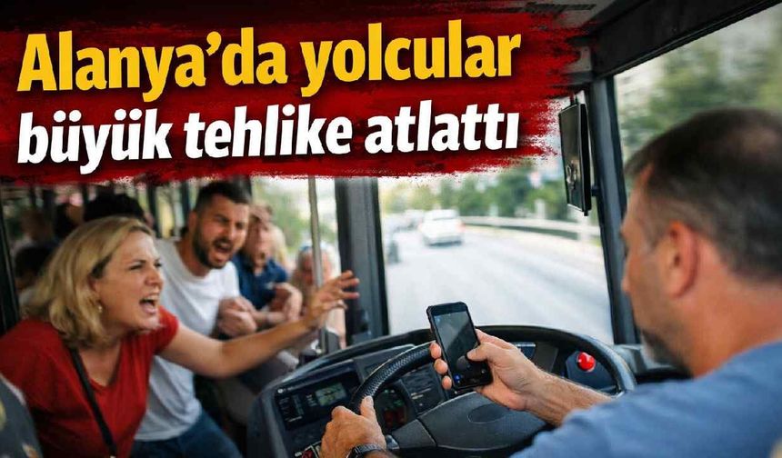 Alanya'da yolcular büyük tehlike atlattı