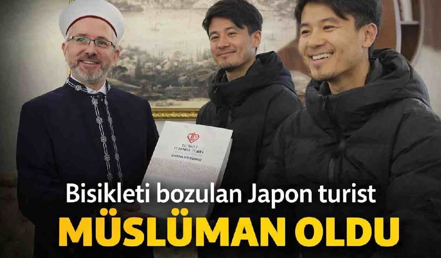 Bisikleti bozulan Japon turist Gaziantep’te Müslüman oldu