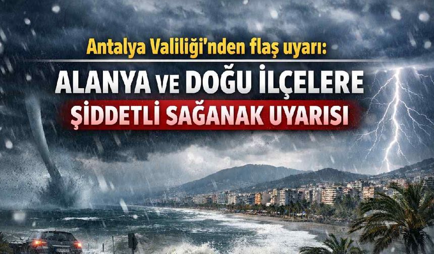 Antalya Valiliği'nden flaş uyarı: Alanya ve doğu ilçelere şiddetli sağanak geliyor