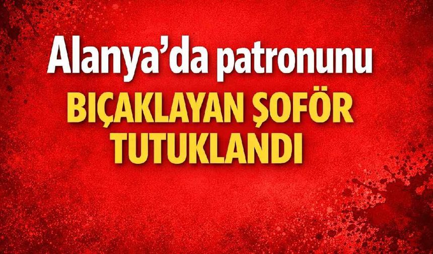 Alanya'da patronunu bıçaklayan şoför tutuklandı