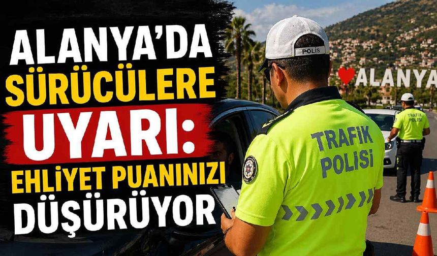 Alanya'da sürücülere uyarı: Ehliyet puanınızı düşürüyor