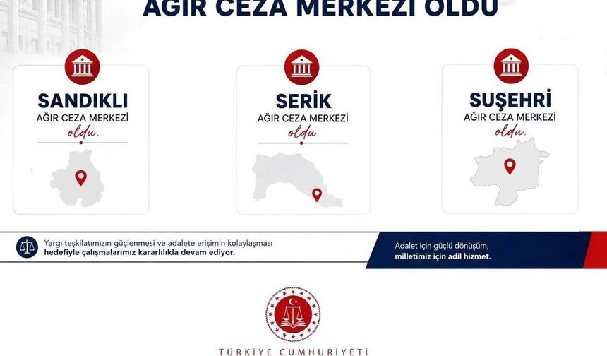 Adalet Bakanlığı Serik'e ağır ceza mahkemesi kurdu