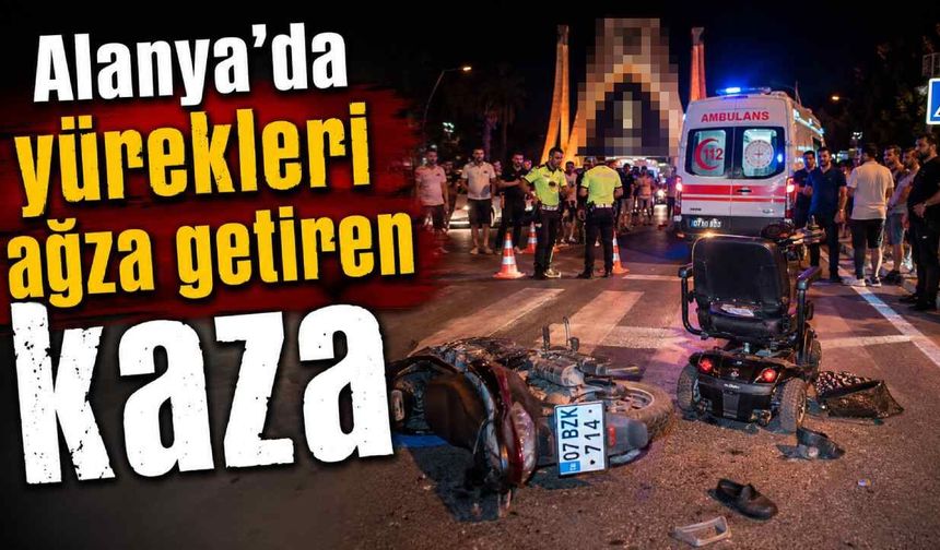 Alanya'da yürekleri ağza getiren kaza