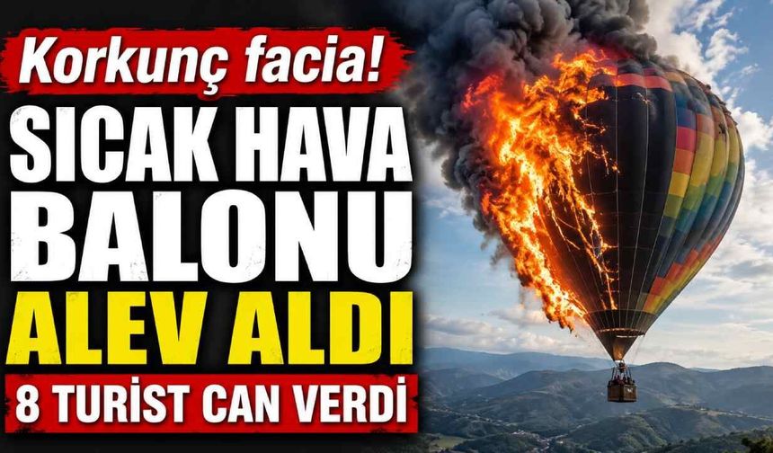 Korkunç facia! Sıcak hava balonu alev aldı 8 turist can verdi