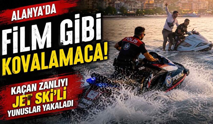 Alanya'da film gibi kovalamaca! Kaçan zanlıyı jet ski'li Yunuslar yakaladı