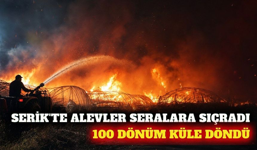 Serik'te otluk yangını: 100 dönüm arazi ve seralar yandı