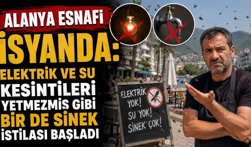 Alanya esnafı isyanda: Elektrik ve su kesintileri yetmezmiş gibi bir de sinek istilası başladı