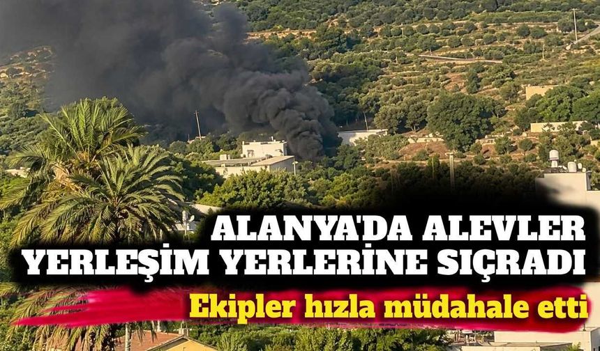 Alanya'da alevler yerleşim alanına yaklaştı! Ekipler hızla müdahale etti