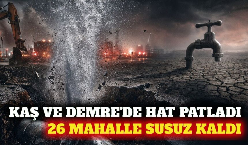 Kaş ve Demre'de ana su hattı patladı: 26 mahalle susuz
