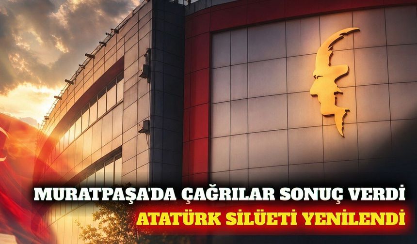 Muratpaşa'da yıpranan Atatürk silüeti yenilendi