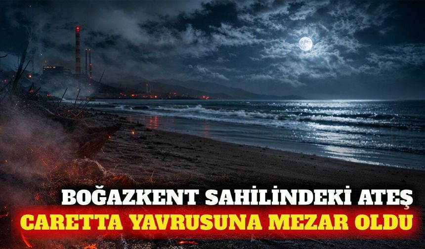 Serik Boğazkent'te yakılan ateşte caretta yavrusu öldü