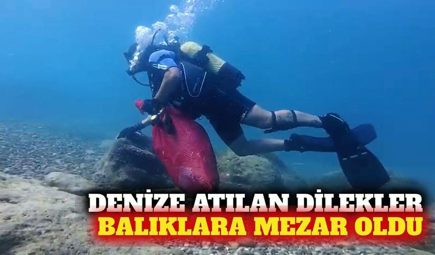 Antalya'da dilek kağıtları deniz ekosistemini tehdit ediyor