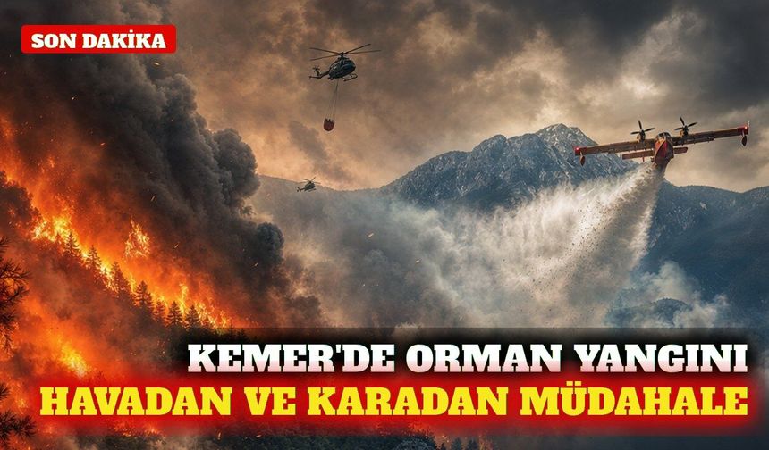 Kemer'de orman yangını: Havadan ve karadan müdahale sürüyor