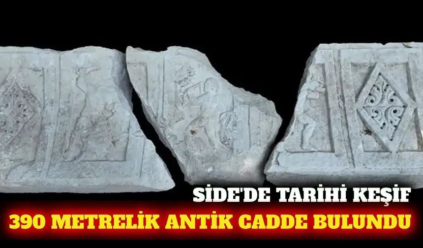 Side'de 390 metrelik antik cadde gün yüzüne çıkarıldı