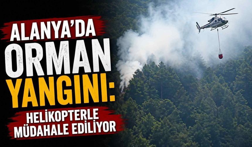 Alanya’da orman yangını: Helikopterle müdahale ediliyor