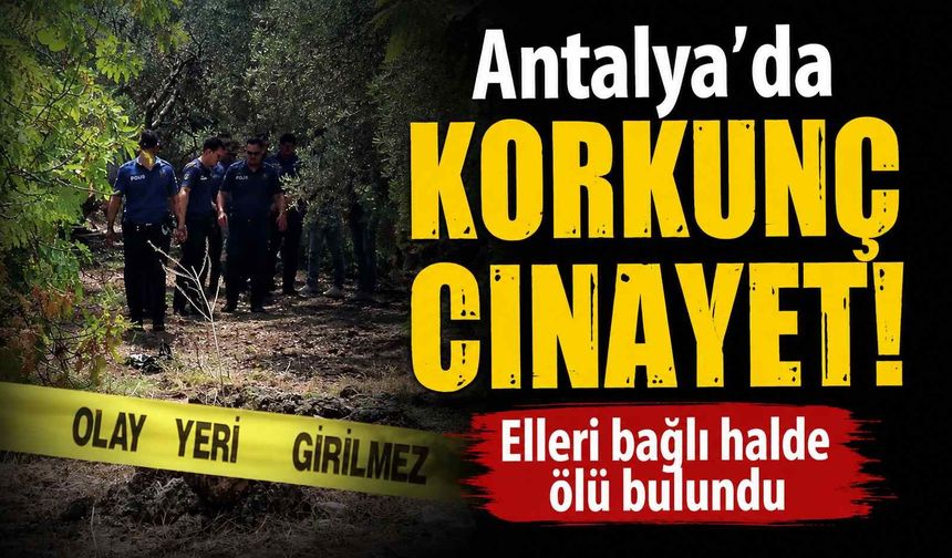 Antalya'da korkunç c*nayet! Elleri bağlı halde ölü bulundu