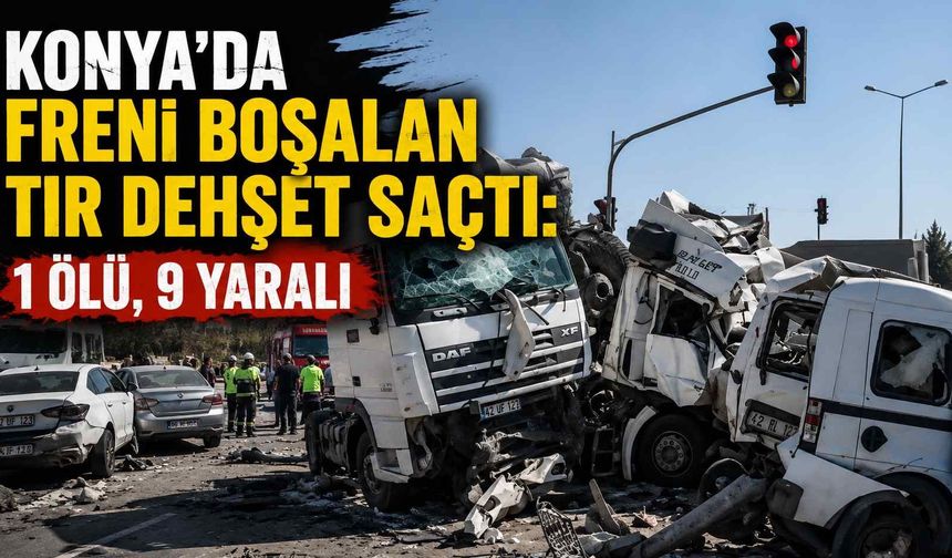 Konya'da freni boşalan TIR d*hşet saçtı: 1 ölü, 9 yaralı