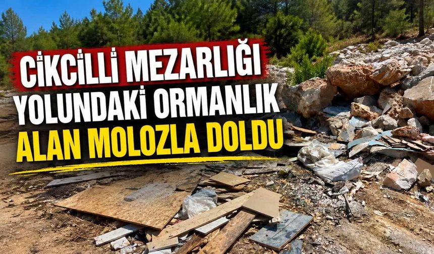 Cikcilli Mezarlığı yolundaki ormanlık alan molozla doldu
