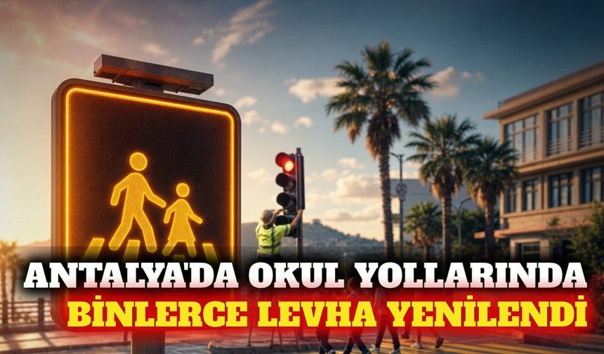 Antalya'da 1347 trafik levhası ve 57 kavşak yenilendi