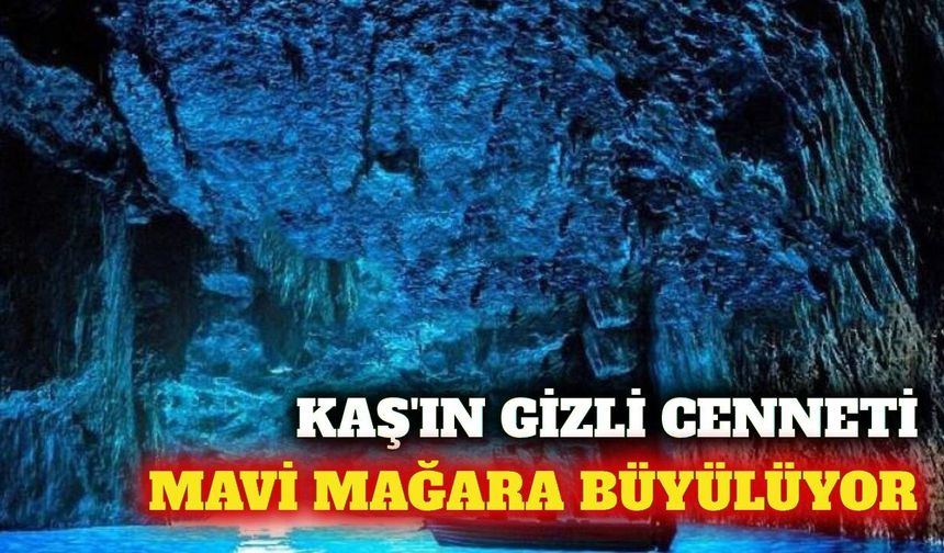 Kaş'taki Mavi Mağara su altı zenginliğiyle dikkat çekiyor