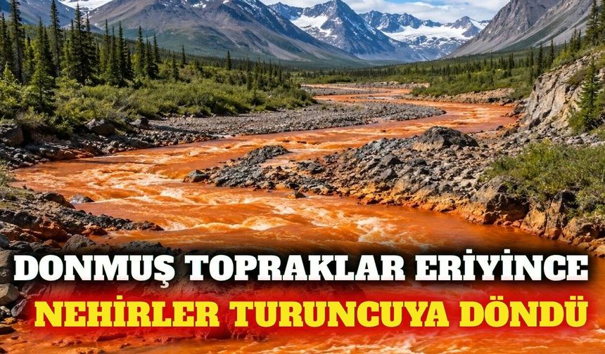 Alaska'da donmuş toprak eriyor, nehirler turuncuya dönüyor