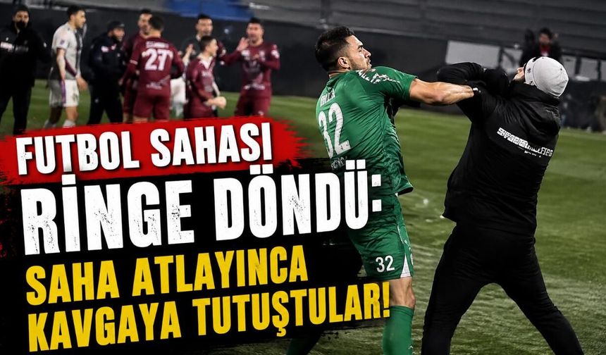 Futbol sahası ringe döndü: Saha atlayınca kavgaya tutuştular!