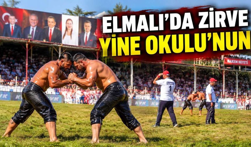 Elmalı'da altın kemer Orhan Okulu'nun: 7'nci kez başpehlivan oldu