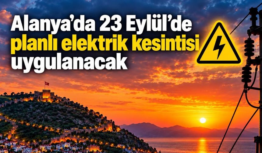Alanya’da 23 Eylül’de planlı elektrik kesintisi uygulanacak