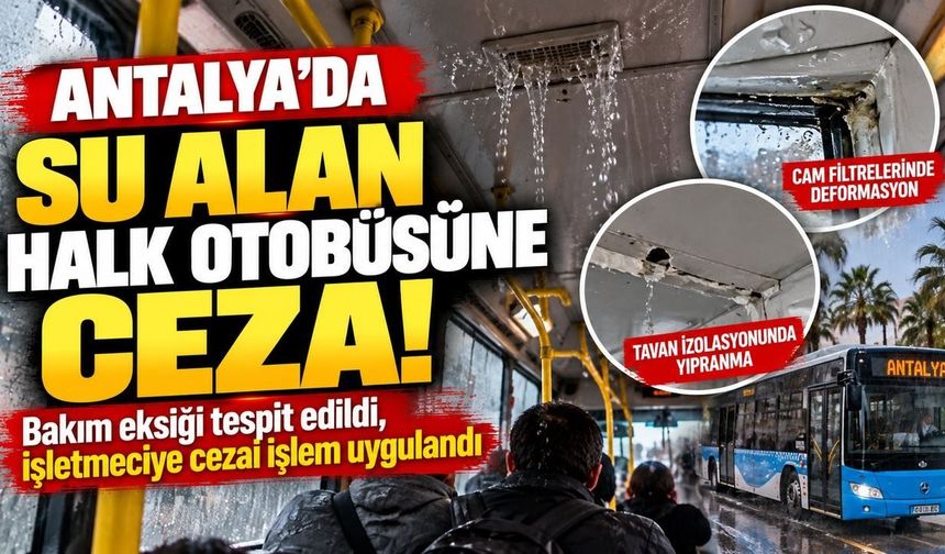 Antalya’da yolcular yağmurdan otobüste de kaçamadı!